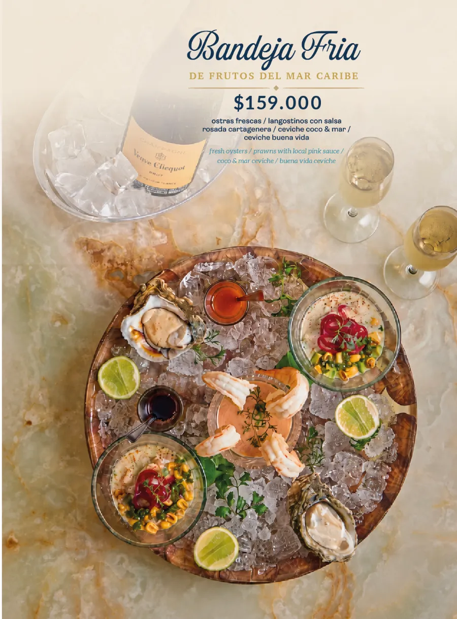 Caribbean cold seafood platter – Buena Vida, Cartagena